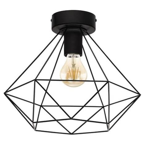 [NEUWERTIG] B-Ware Eglo Käfig Deckenlampe Tarbes ø32,5cm Schwarz Deckenlampe Deko Deckenlicht E27
