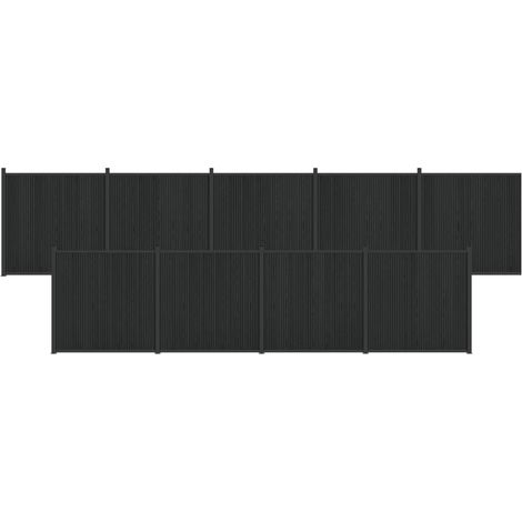 vidaXL Pannello di Recinzione 9 pcs WPC e Alluminio Nero