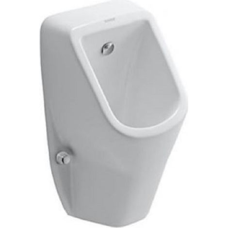 Duravit – Urinoir mural rimless en céramique sanitaire – Arrivée d'eau à l'arrière – Sortie horizontale – Rinçage dynamique hygiénique 1L