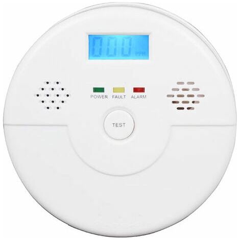 Carbon Monoxide Alarm Detector CO Alarm Detector with Digital Display Household Safety Equipment Powered by Battery white (1/5)