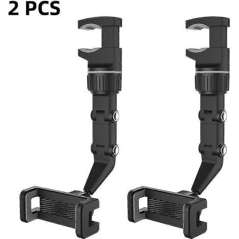 Support de téléphone pour rétroviseur de voiture, compatible avec les téléphones de 40 à 61 pouces (GPS), avec support réglable (lot de 2, gris). (1/5)