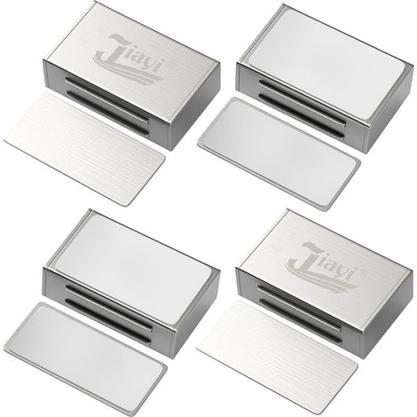 Starke, selbstklebende Schranktürmagnete, 4er-Pack, kein Bohren erforderlich, für Küchenschränke, Magnetverschlüsse, Möbelverschlüsse mit Klebstoff für Schubladen, Kleiderschränke und Schiebetüren
