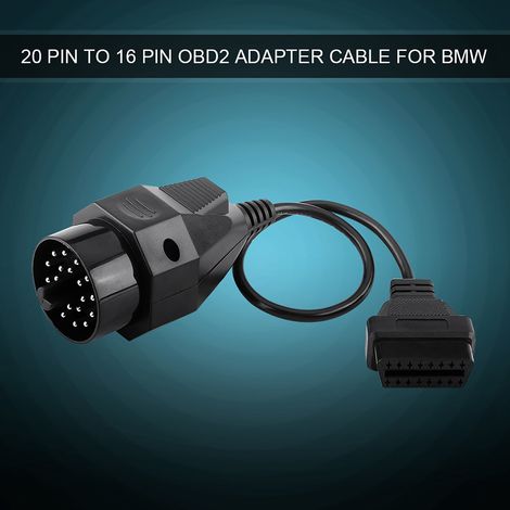 Adaptateur OBD2 20 broches vers 16 broches, câble connecteur scanner auto compatible BMW E36 E38 E39 E46 E53 X5 Z3 (1/5)