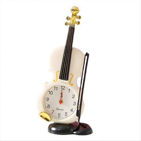 Réveil en forme de violon (instrument de musique), blanc (1/5)