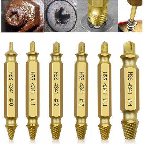 Kit de 6 extracteurs de vis endommagées, forets faciles à utiliser, pour écrous et boulons foirés.-AquaForge (1/5)