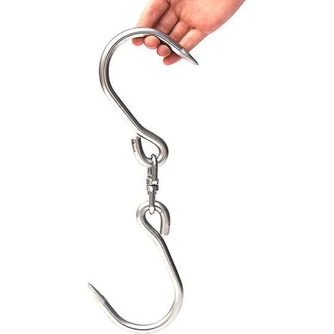 2 Crochet De Boucher En Acier Inoxydable,s Crochets,310x9mm,crochet S Pour Bbq,viande,saucisse,batterie Cuisine,antirouille,robuste Et Durable (1/3)