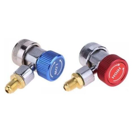Pack of 2 quick connectors for automotive air conditioning systems, XU, high and low pressure air conditioning systems R134A - (1/4)