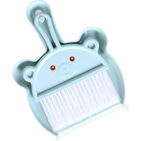 Blue Small Broom and Dustpan Set Snap-On Design Mini Broom Dustpan Hand Brush Cleaning Tools for Cleaning Little Areas Like Kitchens, Desks, Chairs, Pet Rooms