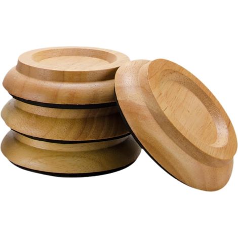 Ensemble de 4 coupelles pour lève-meubles, patins antidérapants, bois (1/5)