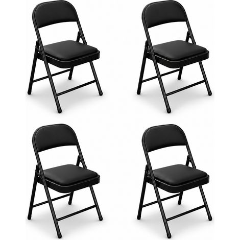 Gepolsterter Klappstuhl aus schwarzem Stahl Default Title (1/5)