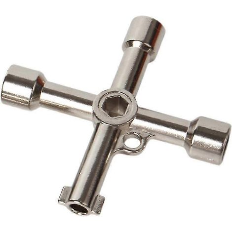 Clé pour compteur de gaz clé pour compteur électrique clé pour armoire électrique clé d'ouverture d'armoire alliage de zinc 1 pièce argent (1/5)