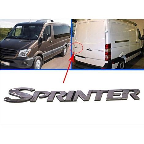 Plaque signalétique Sprinter. logo. emblème pour porte arrière de Mercedes Sprinter W906 95 (fourgon. bus. plateau. CDI 9068172314) (1/3)