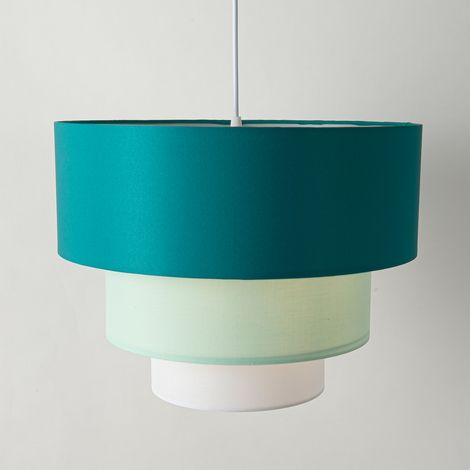 Lámpara colgante textil NIVELA verde E27 (1/5)