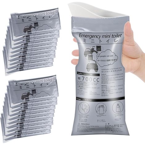 Emergency Portable Urine Bag, 20 Pack Travel Urinal Bag, Unisex Urinal Bag, Disposable Urine Bag Suitable for Camping, Travel, Traffic Jams, Pregnant Women, Children, Patients (1/5)