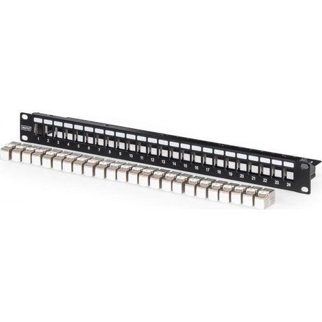 Digitus Panel de conexiones modular, 24 puertos equipados con 24x DN-93615 (1/3)
