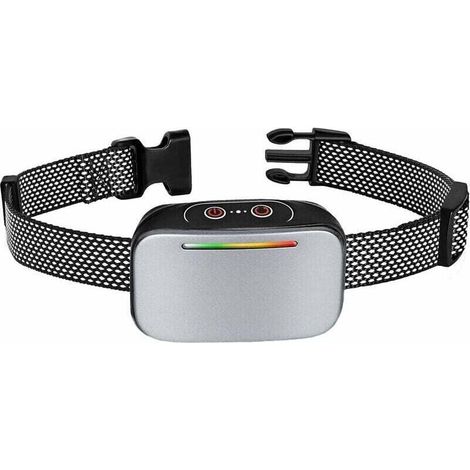 Collier Anti-aboiement Automatique pour Chiens - Contrôle Anti-aboiement Intelligent - Rechargeable - Mode Choc Statique - Vibration et Son - Résistant à L’eau IP67 - Indicateur LED - Couleur Argent (1/4)