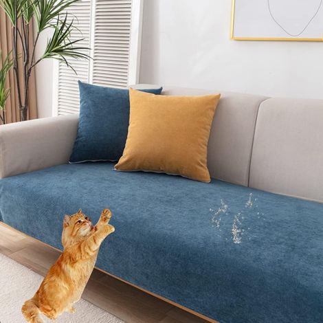 Housse de canapé imperméable Anti-Urine Housse de canapé Housse de canapé Housse de Protection pour Chiens Chats inclinable de siège d'amour,Bleu Fonce,40X40cm