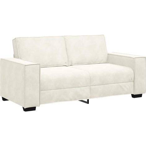 vidaXL Divano a 2 Posti crema 140 cm in Velluto (1/5)