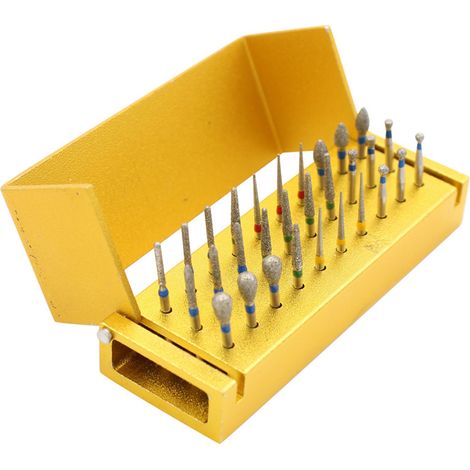 Kit de 30 fraises de polissage dentaire haute vitesse en émeri pour le meulage (1/5)