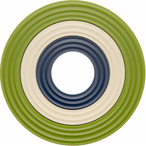 GUZZINI Set 3 Sottopentole 3in1 Ring Verde, Beige, Blu