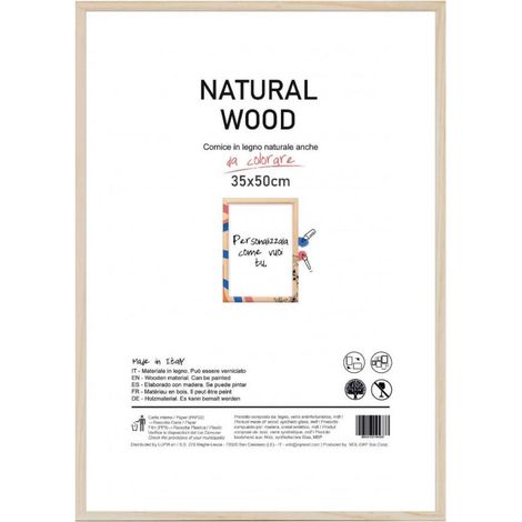Cornice Portafoto da Parete Natural Wood 35 x 50 cm