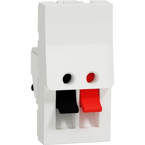 Unica - prise haut-parleur 1 sortie rouge + noir - 1 mod - Blanc - méca seul (NU348718) (1/2)