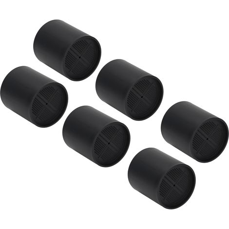 Lot de 6 rehausseurs de pieds de meubles ronds en plastique noir de 10 cm (4 pouces) pour canapé, bureau ou maison. (1/5)