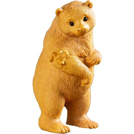 Statue d'animal décorative, ours sculpté en bois, artisanat réaliste, cadeau --- (1/5)