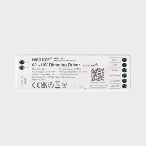 Regolatore LED 0/1-10V per Striscia LED 12-24-48V MiBoxer LS4 Compatibile con Telecomando RF e Pulsante 576 W (1/3)