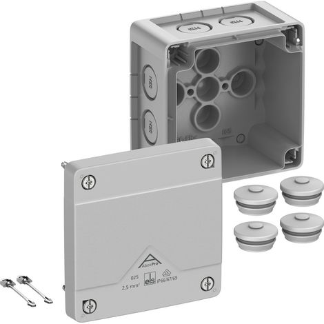 Spelsberg Cassetta di derivazione, grado di protezione IP66/IP67/IP69, max. 2,5², resistenza agli urti IK09, classe di protezione II, Ui 1000V AC, Ui 1000V DC, DLG, DNV, VDE, senza alogeni, 40240001