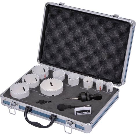 Makita D-47282 Kit seghe a tazza 12 parti 19 mm, 22 mm, 29 mm, 35 mm, 38 mm, 51 mm, 54 mm, 57 mm, 68 mm 1 KIT