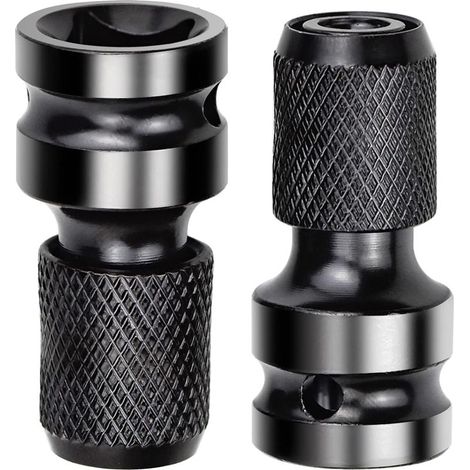 2 Pièces Adaptateurs de Douille 1/4" Adaptateur Impact Cle a Choc Convertisseur de Libération Rapide pour Clé à Cliquet Impact et Porte-embout de Tournevis (1/5)