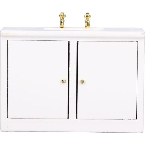 Armoire lavabo miniature modèle 1:12 pour scène de vie réaliste, décoration délicate pour maison de poupée, accessoire de simulation. (1/5)