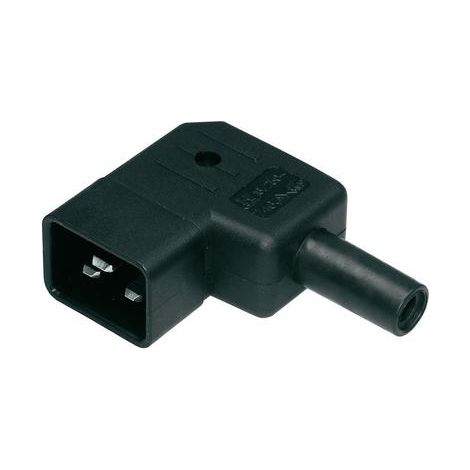 Kaiser 746/sw/C Connettore IEC 746 Spina angolata Tot poli: 2 + PE 16 A Nero 1 pz.