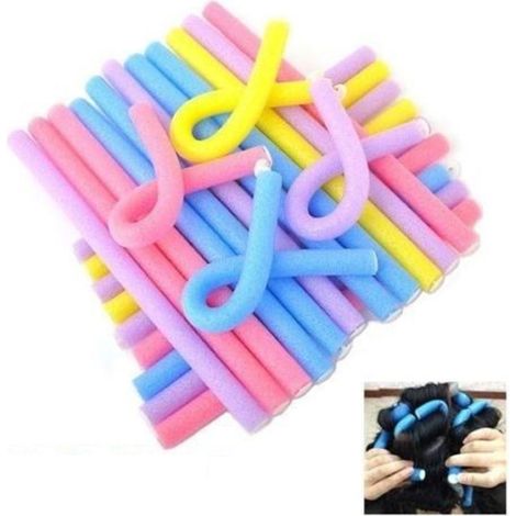 Trade Shop - Establecer 10 Bigudíes Suaves Rodillo Flexible De Color Rizado Peinado -