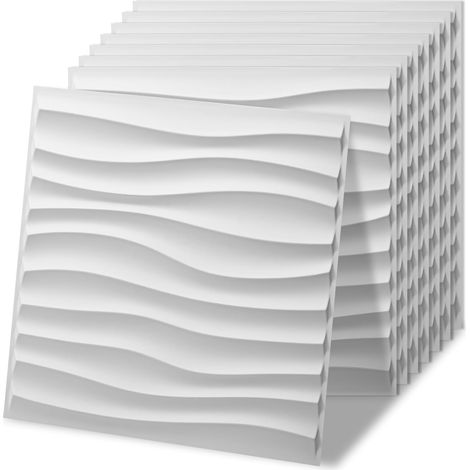 Art3d – Set mit 20 3D-Dekorationswandpaneelen, PVC-Wanddekoration für den Innenbereich (1,77 m²), 30 x 30 cm, Weiß (A)