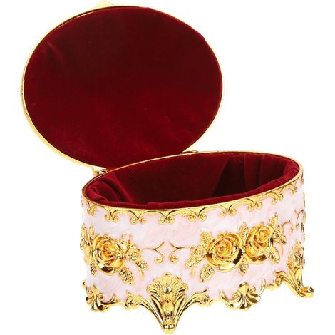 Boîte à Bijoux De Rose Rangement Élégant Vintage Organisateur De Bijoux Créatif Décoration De Maison Européenne (1/5)