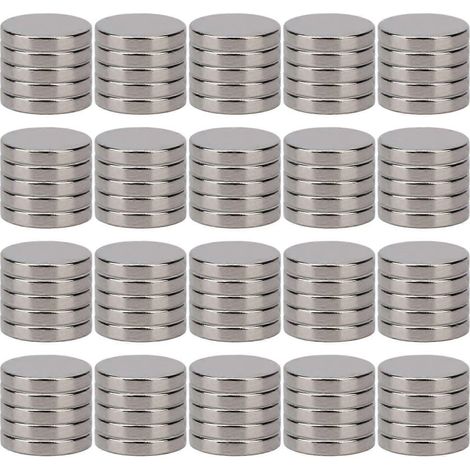100 Stück superstarke Neodym-Magnete, Mini-Größe, runde Form, Industriemagnete für Werbetafeln, 8 x 1 mm