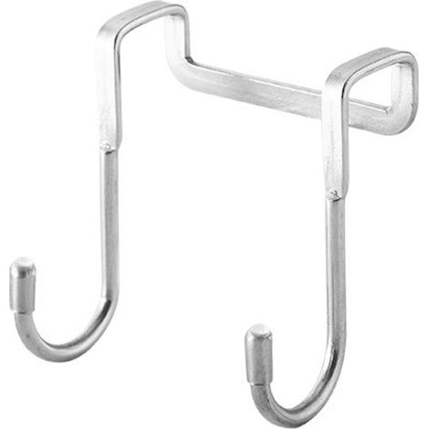 Doppelter S-förmiger Garderobenhaken zum Aufhängen von Mänteln über einer Tür, Kleiderbügel für das Schlafzimmer, Edelstahl, silberfarben. (1/5)