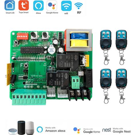 Interrupteur intelligent WiFi Tuya, module de commutation DIY avec minuterie 220 V, commande vocale RF, 2 canaux,1Control board 4RC (1/5)