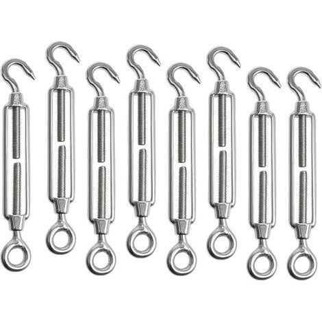 8 pièces M5 Tendeur Cable Tendeur Acier Inoxydable Réglable Tendeur Crochet et œil Acier Inoxydable 304 Tendeur de Fil pour Corde Cable Fil à Linge Jardin Grillage (1/4)