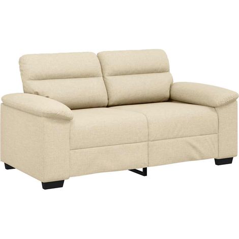 vidaXL Divano a 2 Posti Crema 120 cm in Tessuto (1/5)