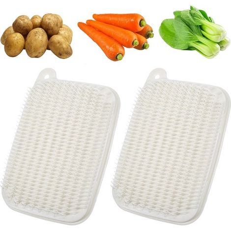 cepillos para verduras，plástico，cepillo para verduras con orificio para colgar，plástico PE，cepillo para patatas，frutas (12 cm) (1/2)