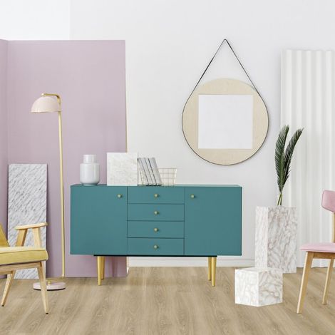 Gerflor – Lame de sol PVC clipsable effet bois – Surface 2.10 m² – Résistance aux rayures et chocs – Étanchéité parfaite – Pour pose facile