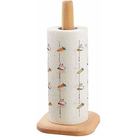 Support De Rouleau de Cuisine, Porte Essuie Tout Cuisine, Porte-Rouleau en Bois, Support de Distributeur de Rouleau, Support de Rouleau de Papier en Bois, pour Cuisine, Salon, Chambre, Salle Bain(31.6 (1/4)