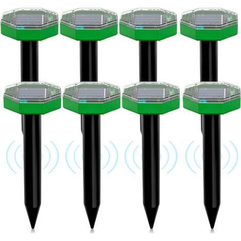 Répulsif solaire à ultrasons pour souris, lot de 8, répulsif solaire d'extérieur pour repous (1/5)