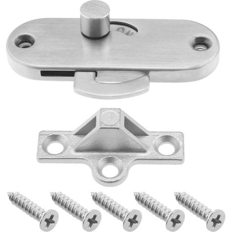 CSPARKV 1 PCS Serrure de Porte Coulissante à Pêne Dormant à 90° en Acier Inoxydable 304 Accessoires de Loquet de Porte à 90 Degrés pour Porte de Chambre Garage Jardin (1/4)