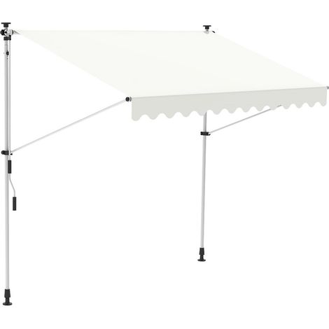 Tenda a morsetto 300 cm Tenda da sole per balconi Protezione della finestra della terrazza Tenda da sole crema