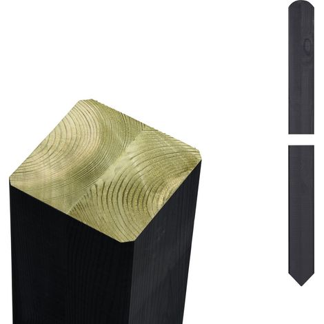 Plus Leimholzpfosten 208 cm 70 x 70 mm schwarz Kopf gespitzt Leimhölzer