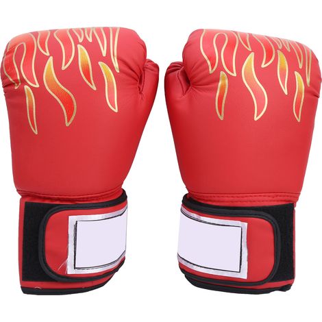 1 Paire de Gants de Boxe Universelle Adulte en Cuir PU pour Sanda, Muay Thai et Entraînement au Sac de Frappe Rouge (1/5)